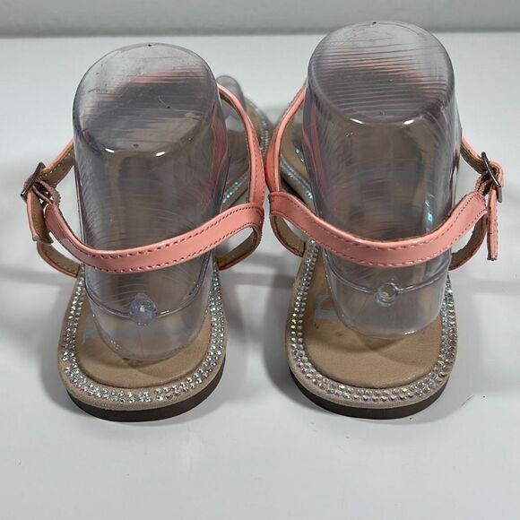 Elle Womens Rhinestone Sandals Strappy Open Toe Separator Bling Peach Size 10 - Picture 7 of 8